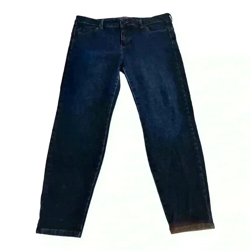 Liverpool Mid Rise Skinny Ankle Jeans Blackout Blue Size 14P